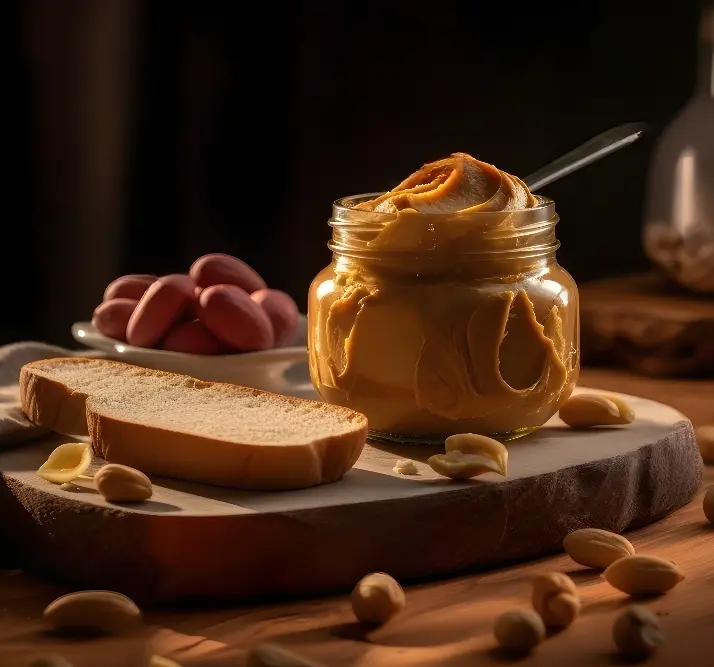 Frasco con mantequilla de maní