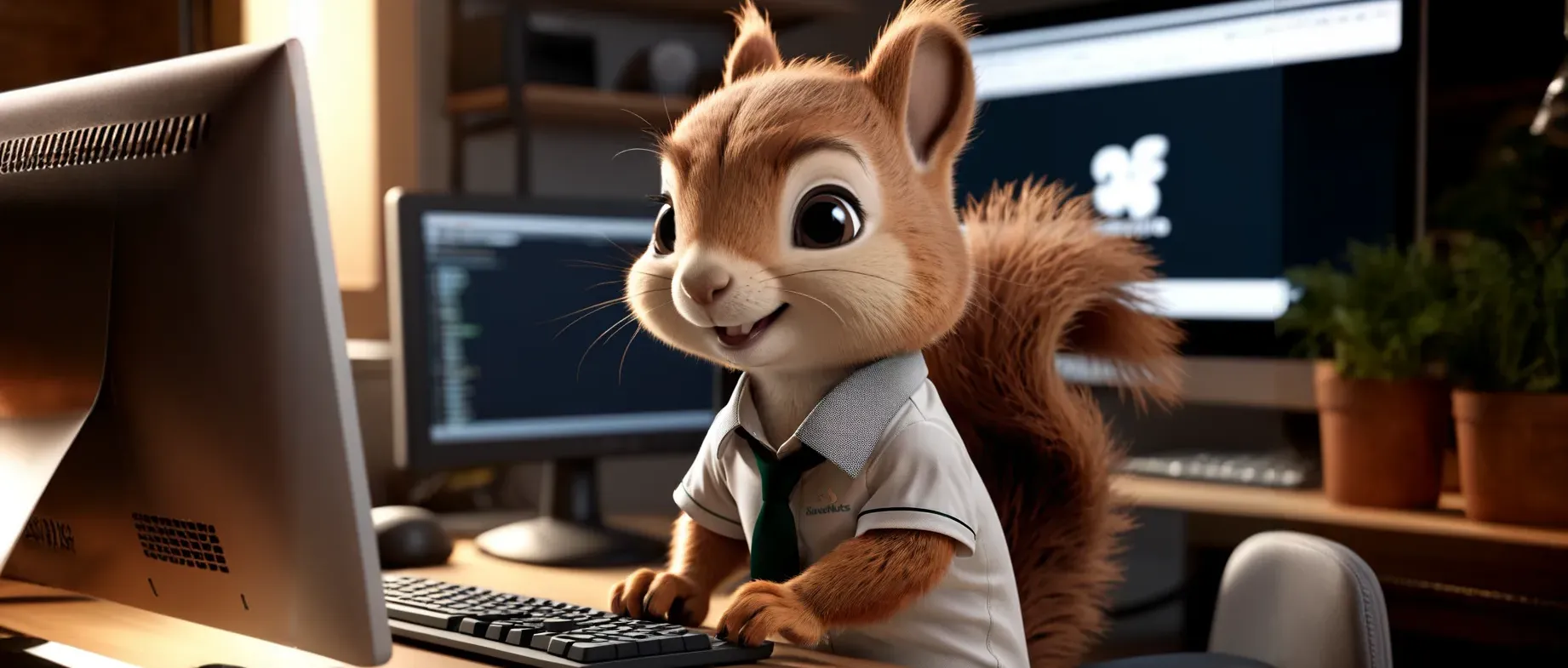 Sweety frente a un PC