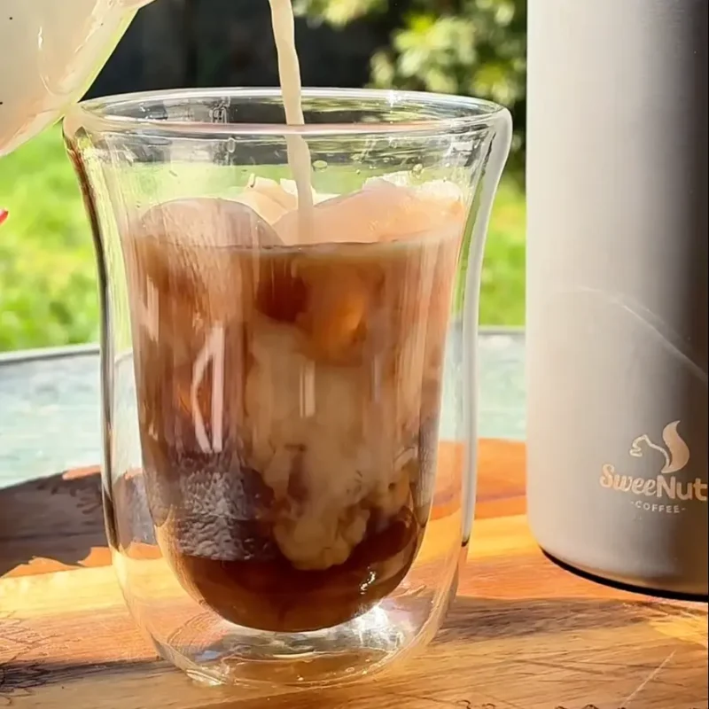 vaso de vidrio térmico insulado